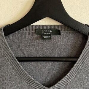 J.Crew gray v-neck pima cotton preppy sweater